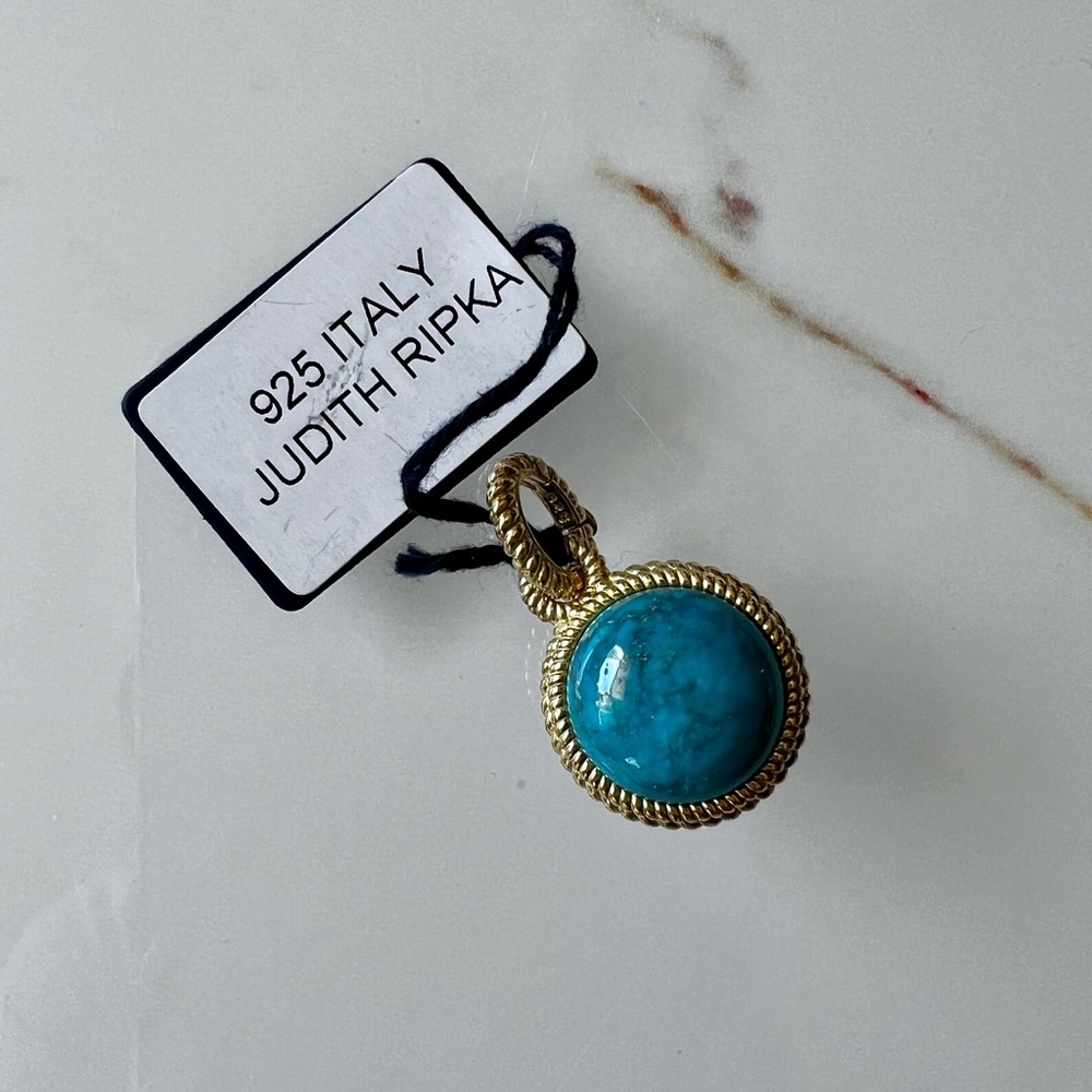 Judith Ripka turquoise and gold pendant